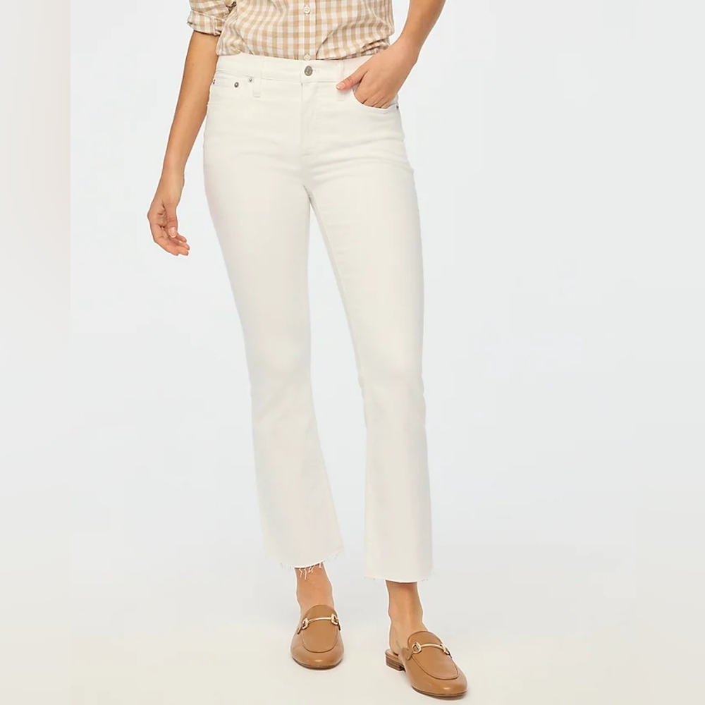 J. Crew Factory White Flare crop Skinny Jean signature stretch 30 NWT